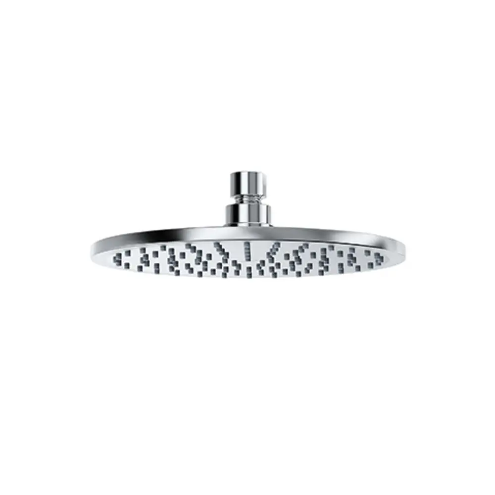 Kreisförmige Dusche aus glänzendem Material mit gleichmäßiger Strahlverteilung. Kludi-Design, geeignet für eine Wandmontage.